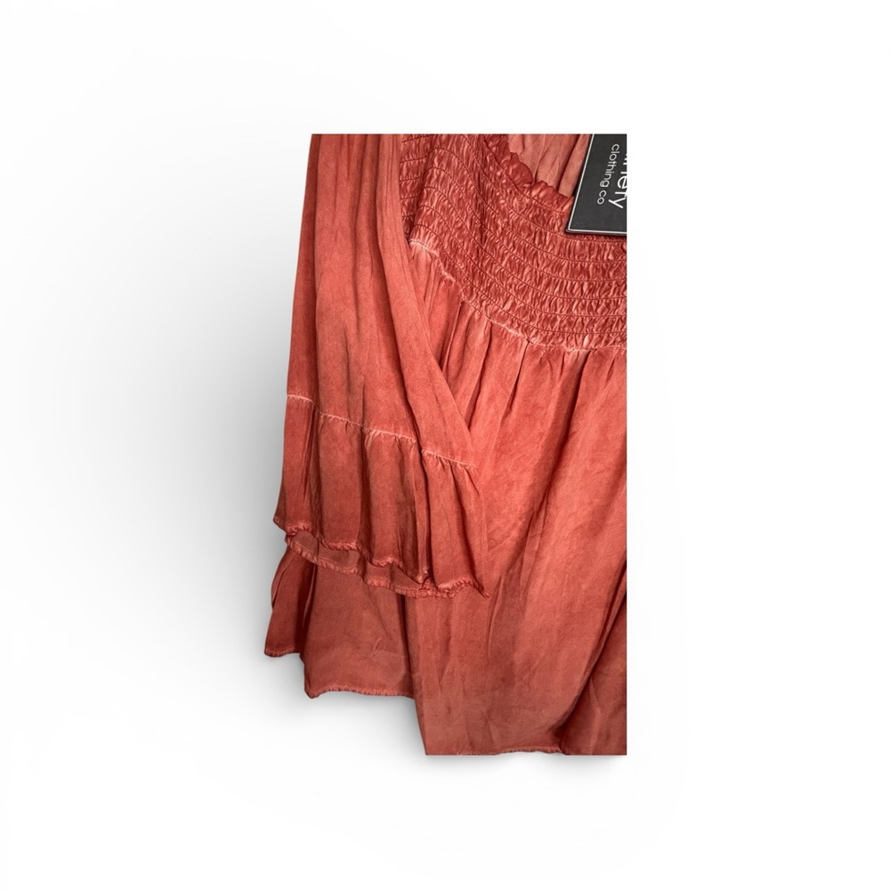 Ninety Clothing Co Smocked Peasant Blouse – Rust – Women’s (NWT) - Picture 2 of 9